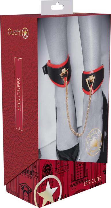 Actual product image Ouch! Milan Collection - Leg Cuffs - Black/Red
