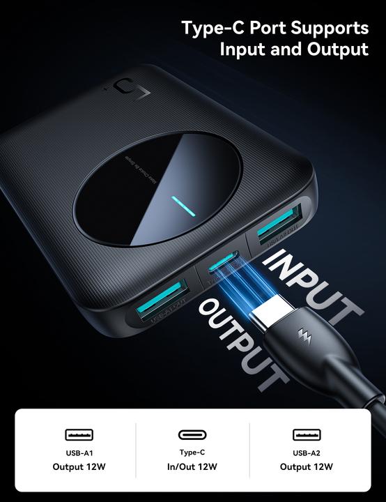 Actual product image Joyroom 2.4A LED Display Portable Power Bank 5000mAh (5000 mAh, 5 W, 18.50 Wh)
