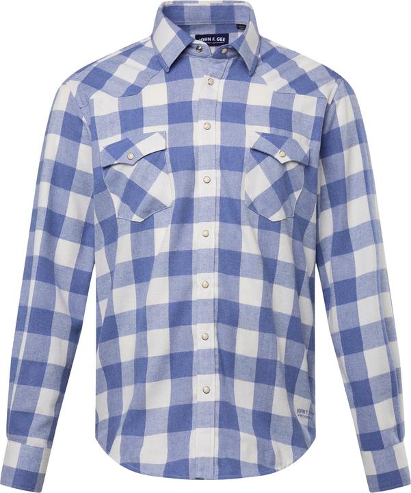 Produktbild John F. Gee Karo-Flanellhemd, Langarm, Kentkragen, Modern Fit (8XL)