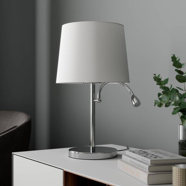 Actual product image Lindby Benjiro table lamp White/Chrome (240 lm, E27)