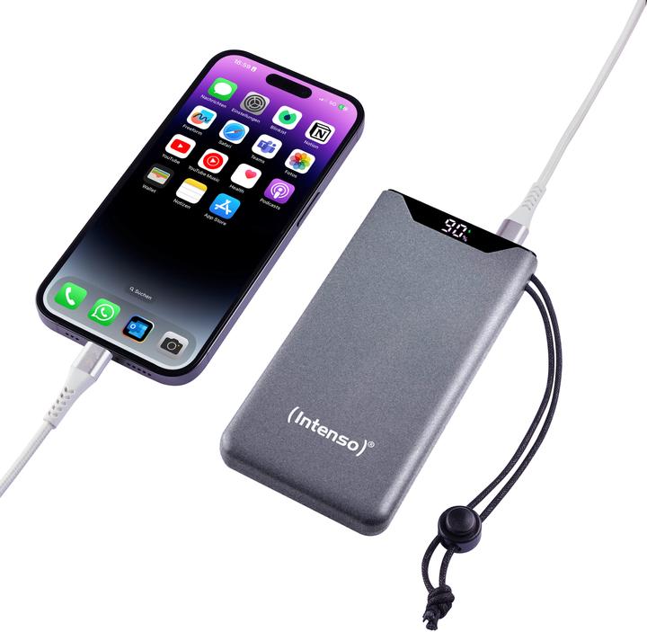Produktbild Intenso Powerbank F10000 Gray (grau, 10.000 mAh, PD 3.0, Quick Charge 3.0) (10000 mAh, 20 W, 20 Wh)