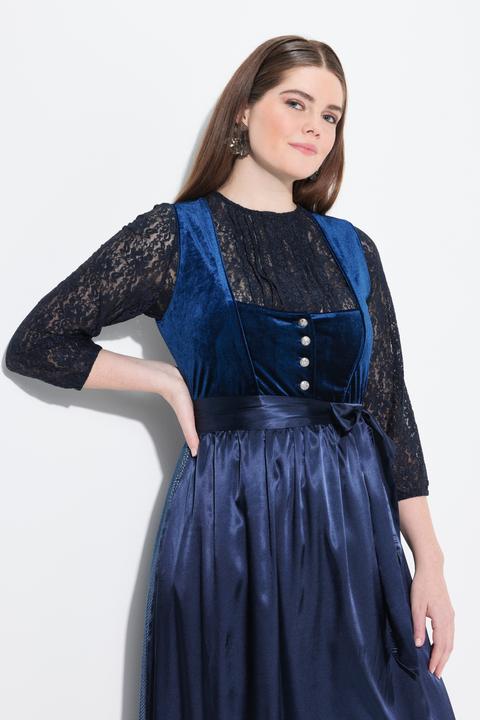 Produktbild Ulla Popken Dirndlbluse, elastische Spitze, Rundhals, 3/4-Arm (58)