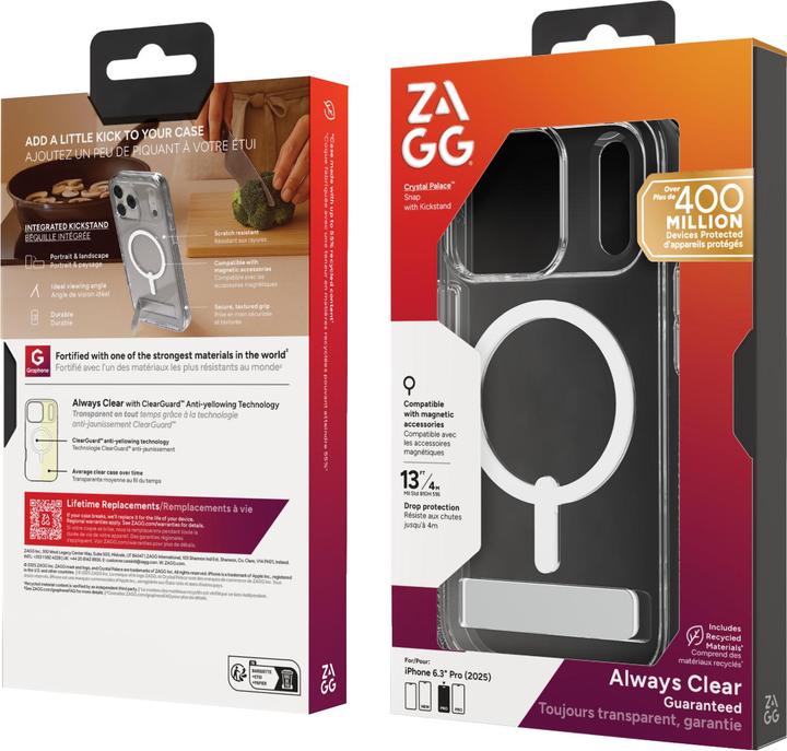 Image du produit Zagg Case für Apple iPhone 17 Pro Crystal Palace Snap mit Kickstand (Apple iPhone 17 Pro)
