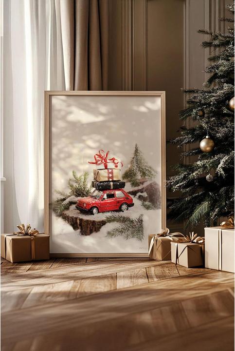 Actual product image Wallxpert Weihnachtsbild Auto mit Geschenke