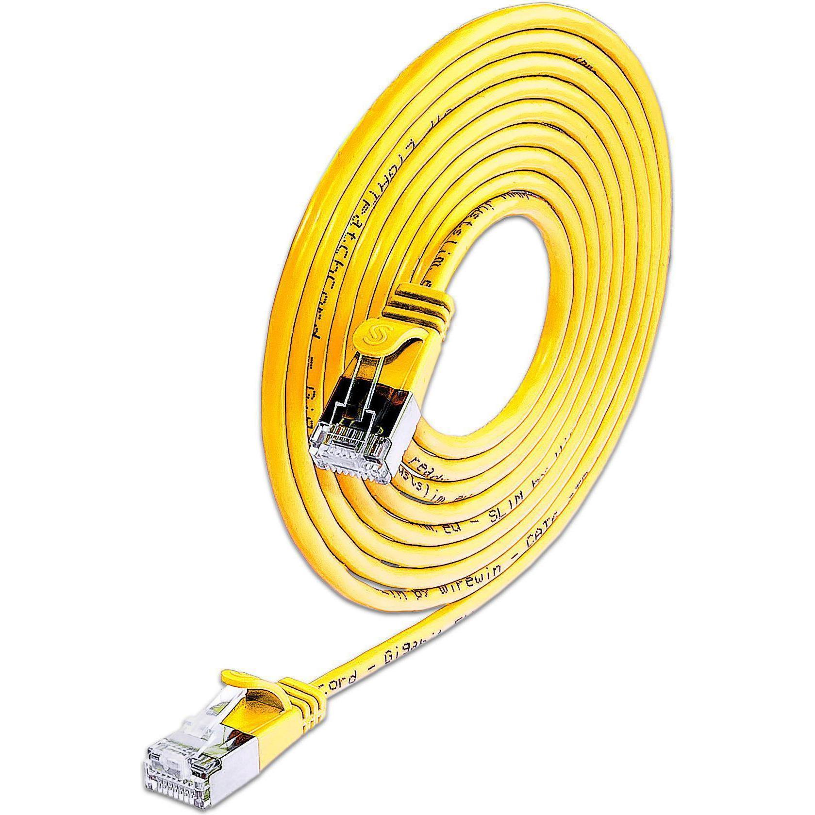 Thumbnail - SLIM Slimpatchkabel Cat 6, U/FTP, 7.5 m, Gelb Gelb (U/FTP, CAT6, 7.50 m), Netzwerkkabel
