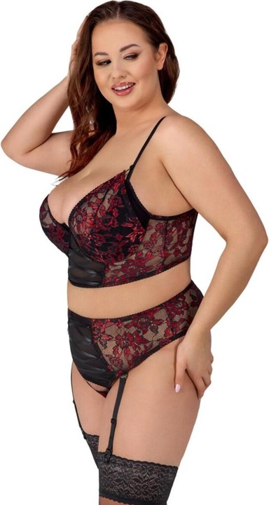 Produktbild Cottelli Collection BH Set schwarz/rot 95C/2XL (95 C)