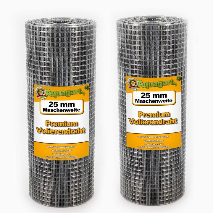Actual product image Aquagart 250m x 0,5m Volierendraht Drahtgitter Schweissgitter Drahtzaun Drahtgeflecht