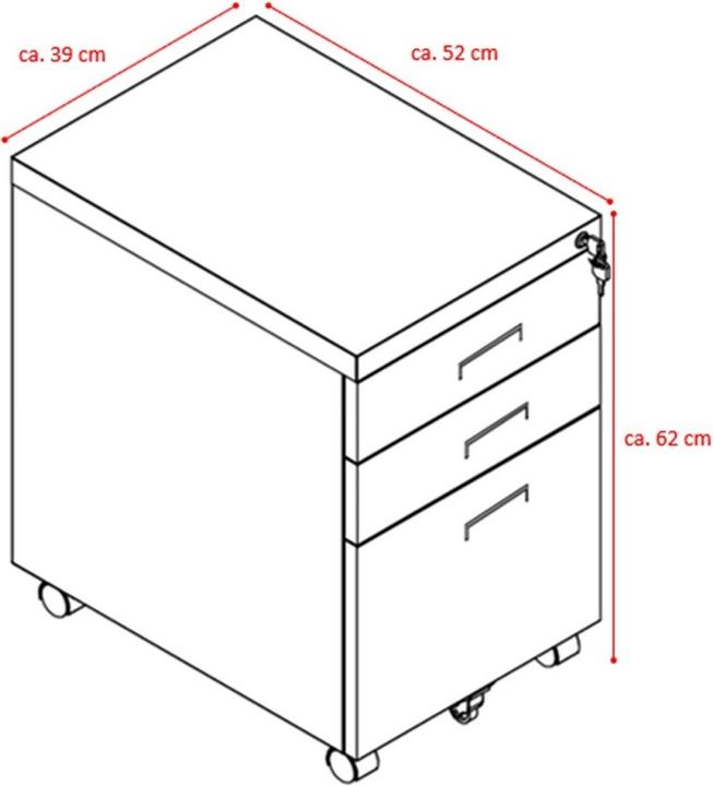 Immagine prodotto Jet-Line Piantana mobile PAUL nero Armadio mobile Piantana per ufficio a scomparsa