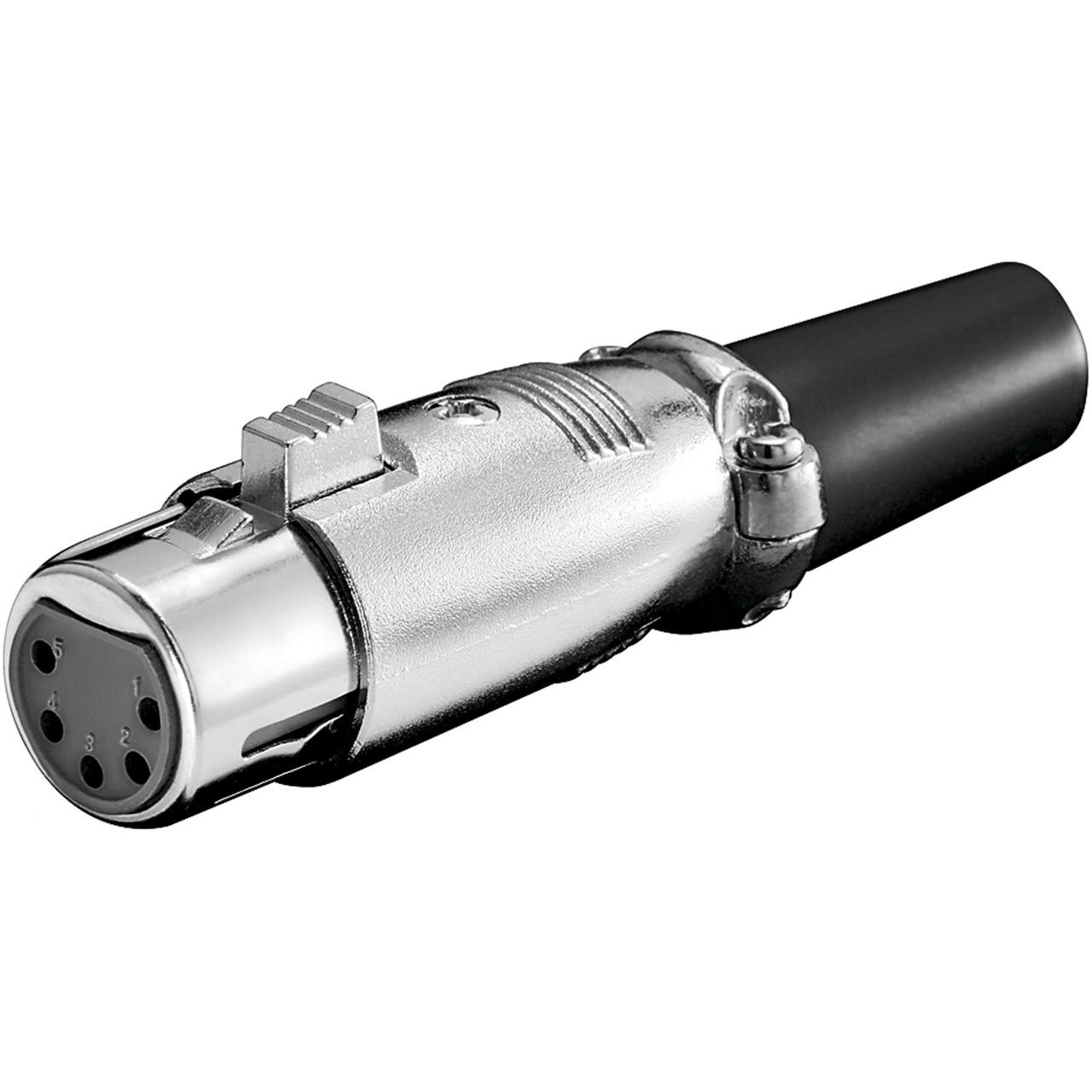 Goobay Mikrofonkupplung, 5 Pin, Audio Stecker, Schwarz
