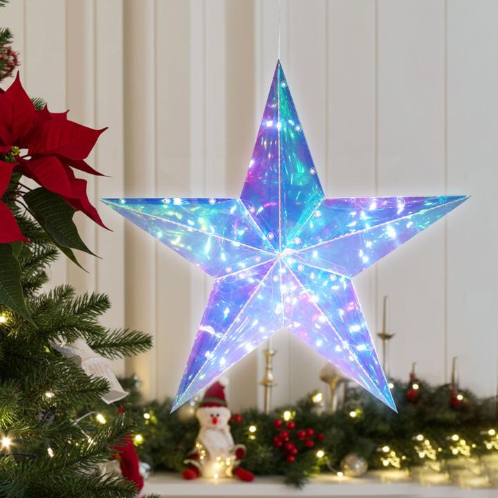 Home&Styling Weihnachtsstern Regenbogen mit 40 LEDs, kaltweiss, 52 x 14 x  51 cm