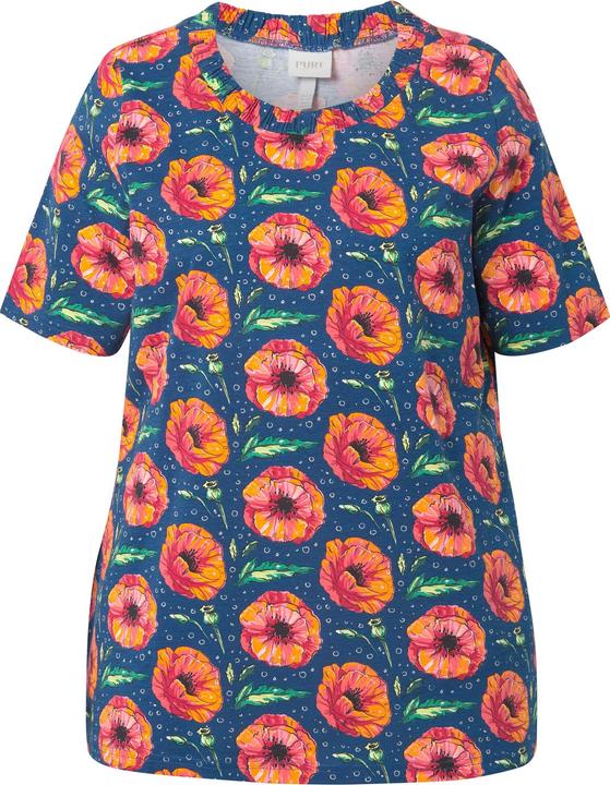 Image du produit Ulla Popken T-shirt, coquelicot, col rond élastique, manches courtes, coton bio (46, 48)