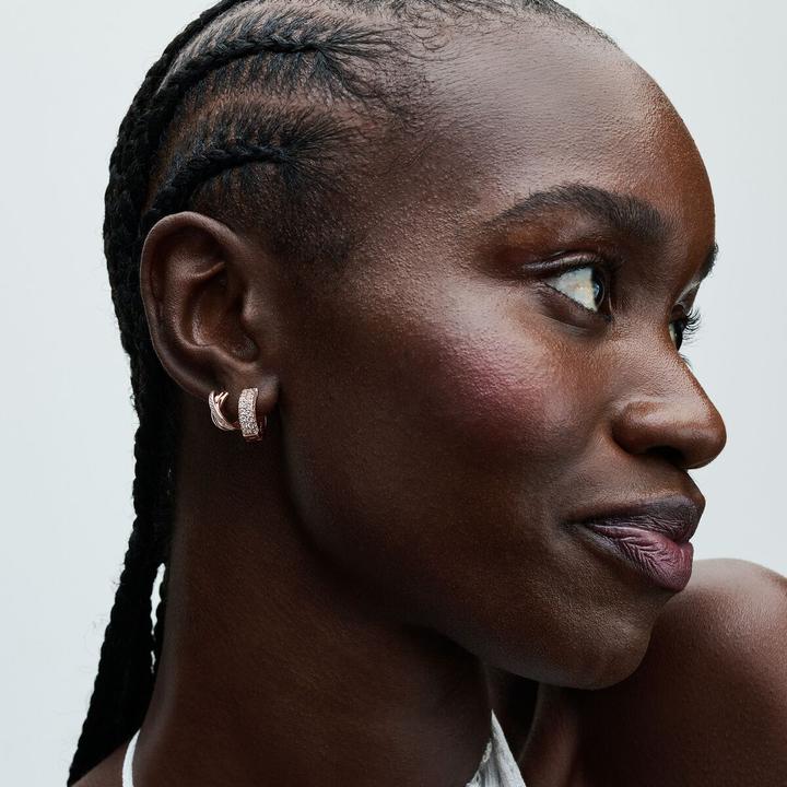 Immagine prodotto Pandora Orecchini a cerchio con pavé incrociato (Metallo, placcato oro rosa)