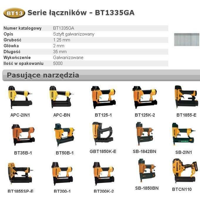 Bostitch, Nägel, BT13-35-35mm verzinkt Brad Nail Pack von 5000 - BOSBT1335GA5 (5000 Stück, 6 mm)