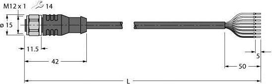 Actual product image Turck Actuator and sensor cable PP-EPDM connection cable RKCV8T-15/TFW (15 m)