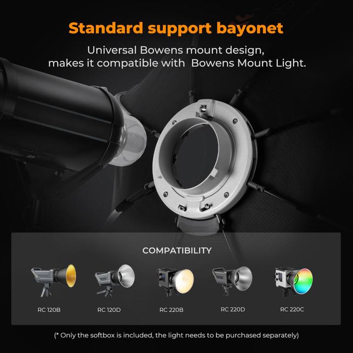 Actual product image K&F Concept 65cm Octagonal Softbox, Quick release + storage Bowens Mount with Honeycomb Grid, Light Diffusers (65 cm)