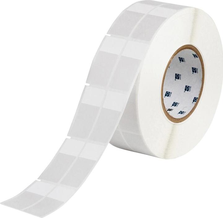 Actual product image Brady THT-75-427-3, self-laminating vinyl, white/transparent, 25.4 x 19.05(57.15)mm, permanent, 2-bah (2.54 cm)