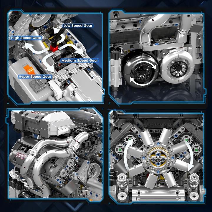 Actual product image Mould King Bug W16 Engine Motor