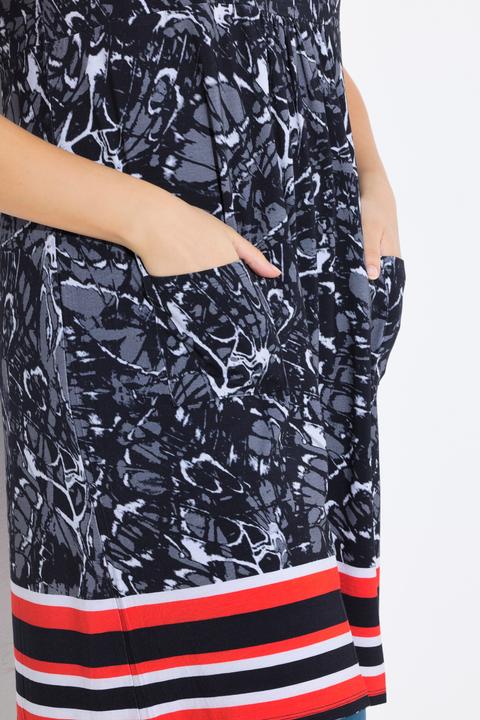 Produktbild Ulla Popken Jerseykleid, bedruckt, A-Linie, Rundhals, ärmellos (50, 52)