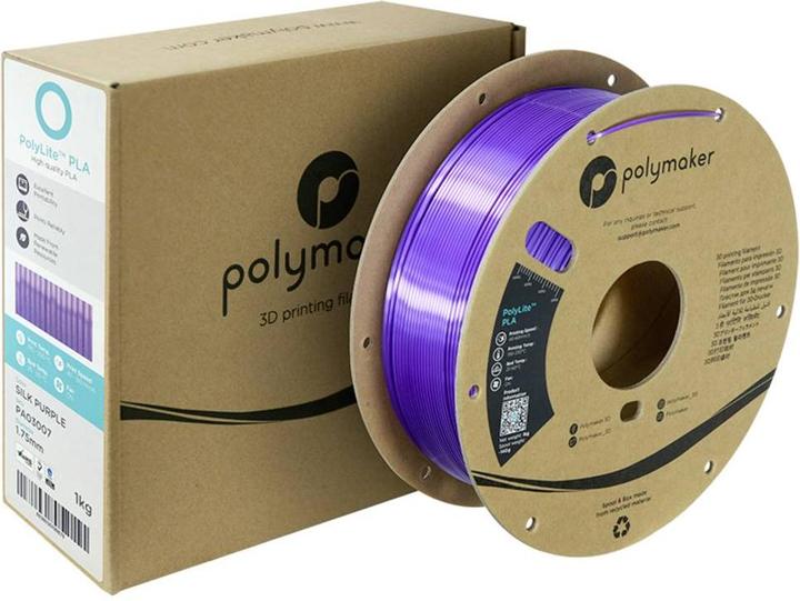 Produktbild Polymaker PolyLite PLA Silk Purple 1.75mm 1kg (PLA, 1.75 mm, 1000 g)