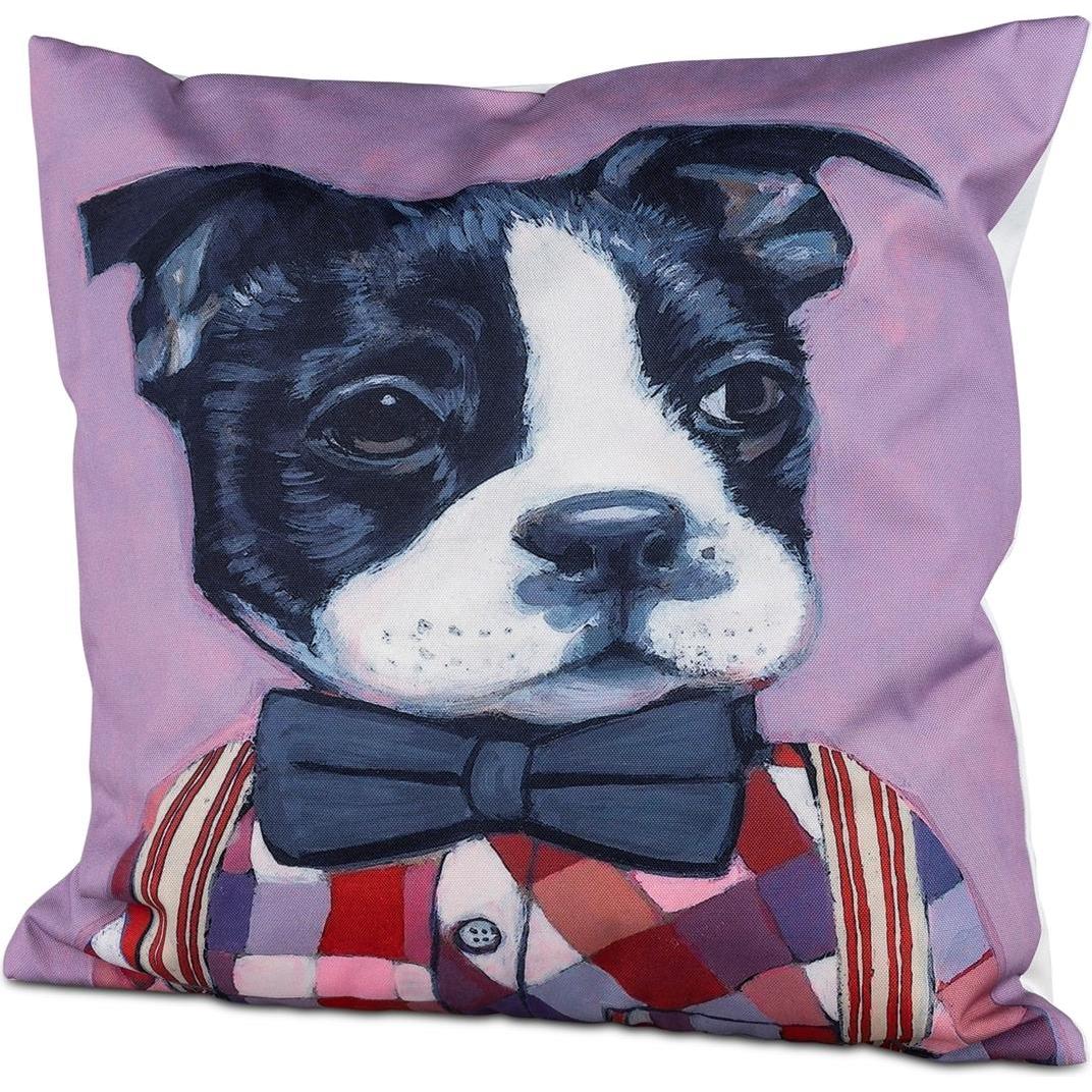Formano, Dekokissen, Dekokissen 45x45 Hund mit Fliege (45 x 45 cm)