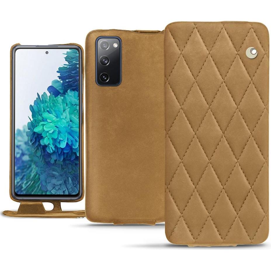Noreve Lederschutzhülle vertikal (Samsung Galaxy S20 FE), Smartphone Hülle, Braun