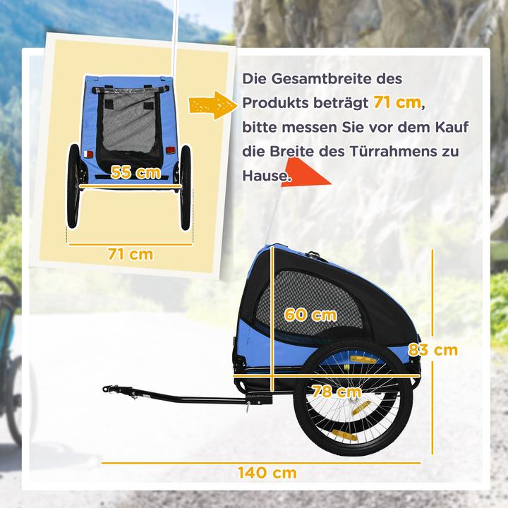 Actual product image PawHut Hundeanhänger Oxford, Stahl Blau