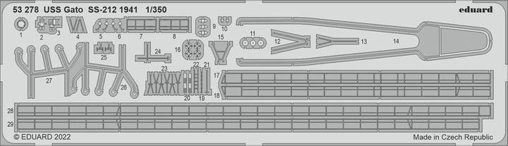 Actual product image Eduard USS Gato SS-212 1941 for HOBBY BOSS