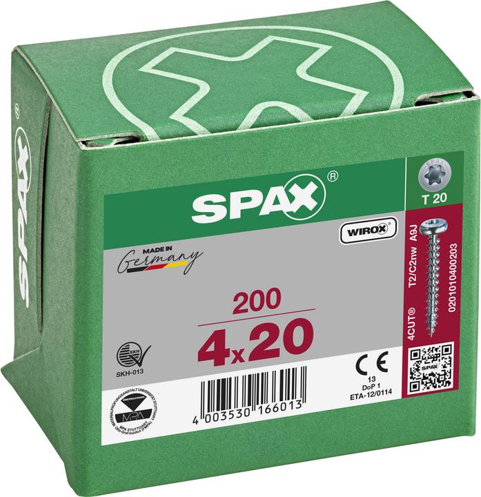 Actual product image Spax Half-Round Head T-Star Plus T20 Fully Threaded Wirox (200 Screws per piece)