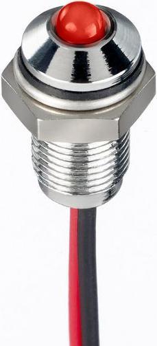 Produktbild RS PRO 6mm prom IP67 sealed chrome LED,red 20mA