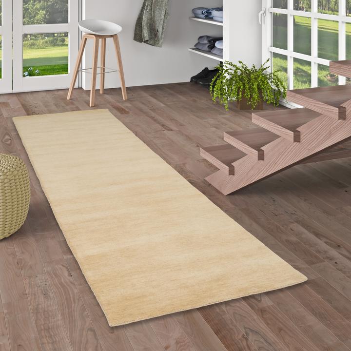 Actual product image Pergamon Wool Natural Rug Runner Gabbeh Maya Unicoloured (90 x 160 cm)