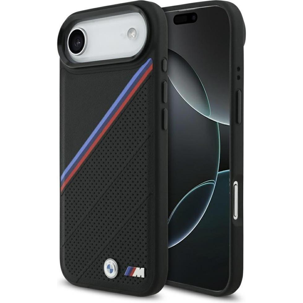 BMW Etui M Tricolor Metal Logo MagSafe do iPhone 17 Air czarny (Apple iPhone Air), Cover smartphone, Nero