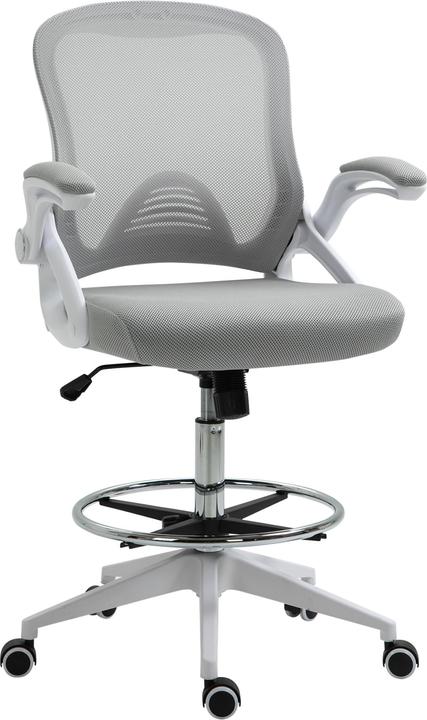 Produktbild Vinsetto Bürostuhl Polyester, Kunststoff Hellgrau (58 - 78 cm)