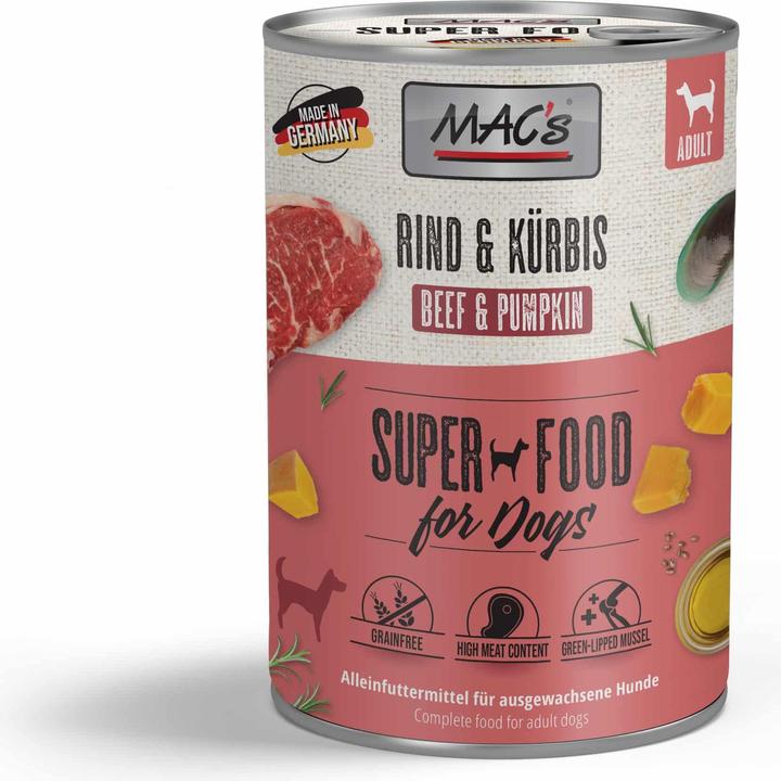 Produktbild MAC's DOG Rind & Kürbis (Adult, 1 Stk., 400 g)