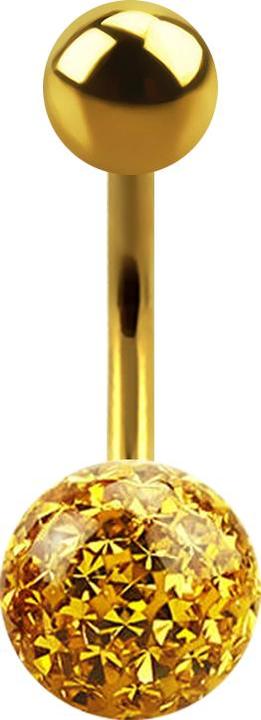 Produktbild Star Piercing Banane vergoldet mit Kugel und Kristall Kugel topaz Epoxy Schutzschicht (ohne Messing, Titan)