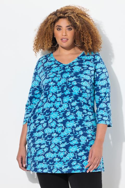 Produktbild Ulla Popken Longshirt, Biesen, A-Linie, V-Ausschnitt, 3/4-Arm (42, 44)