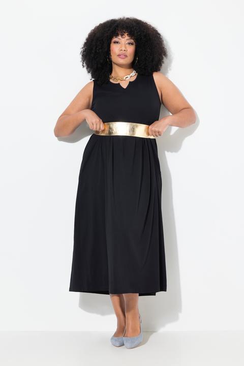 Produktbild Ulla Popken Jerseykleid, A-Linie, Tunika-Ausschnitt, ärmellos (62)