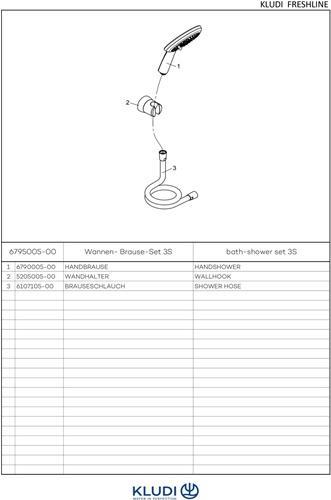 Produktbild Kludi Wannen-Brause-Set 3S FRESHLINE, chrom (3 Strahlarten)