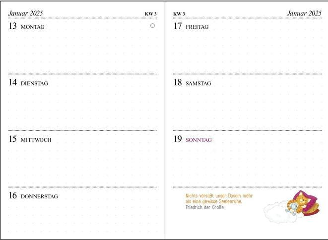 Nährwerte und Zutaten Taschenkalender 2025: Om-Katze: Bloss kein Stress! (A6, Deutsch)