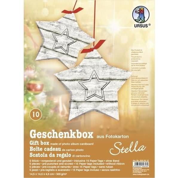 Ursus, Geschenkverpackung, Geschenkbox Stella 14,5x14,5x4cm VE=5 Stück Motiv: 10 (Geschenkbox, 5 x)