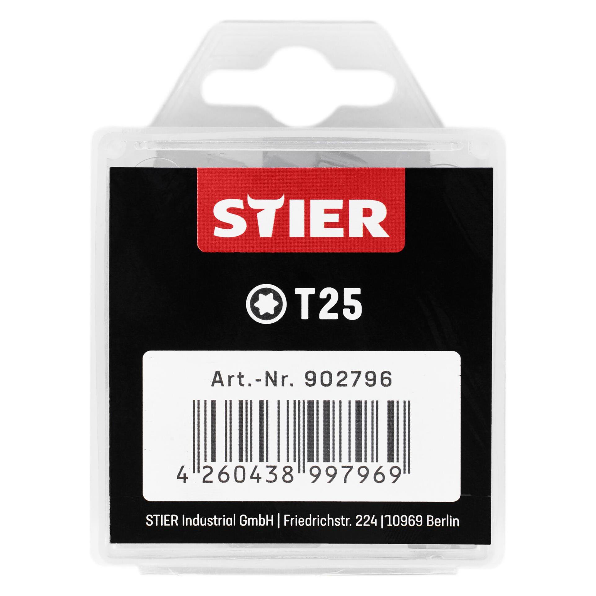 Stier , Chiave A Bussola, Confezione Di Bit Torx T25 (Esagono Incassato Tx)