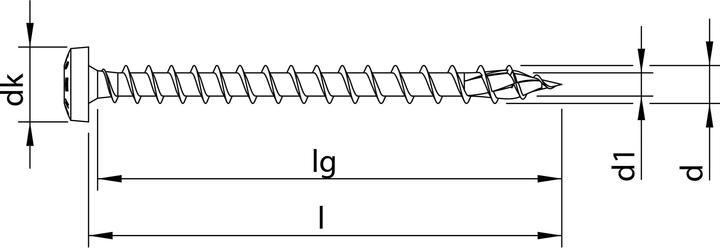 Immagine prodotto Heco TOPIX-plus 4,5 x 30, testa tonda, T-Drive, filettatura intera variabile, blu galvanizzato, A3K, 500 (500 Viti per pezzo)
