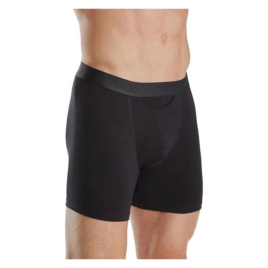 Hom, Herren, Unterhosen, HO1 Long Boxer, Schwarz, (L, Einzelpack)