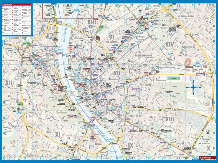 Produktbild Budapest 1 : 11 000. City Center Map