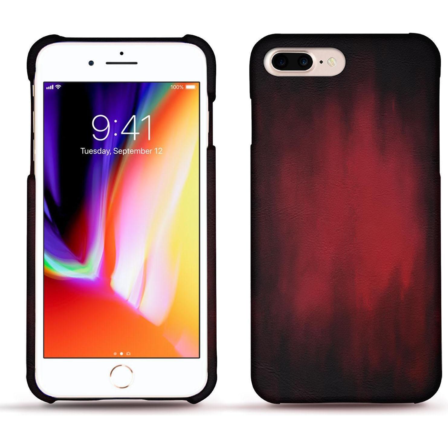 Noreve Lederschutzhülle (Apple iPhone 8 Plus), Smartphone Hülle, Rot
