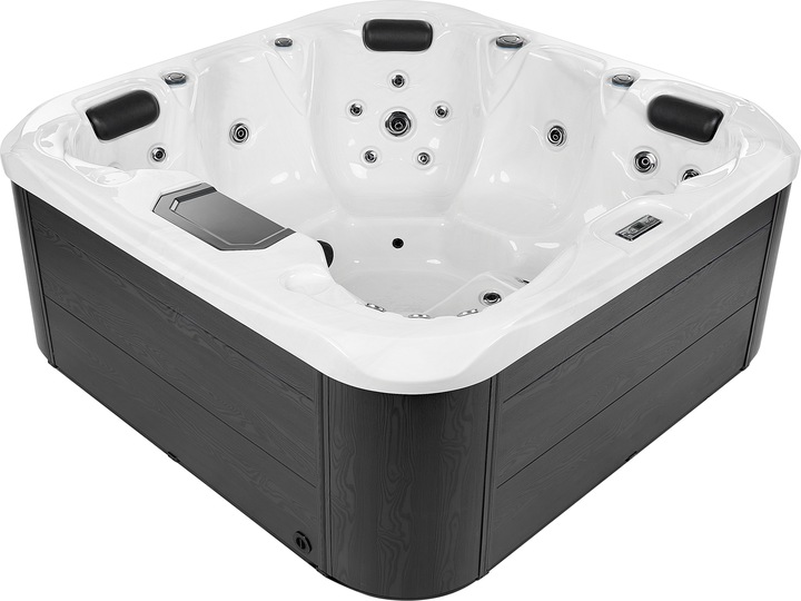 Beliani Whirlpool Outdoor weiss mit LED quadratisch 200 x 200 cm LASTARRIA (5 Pers.)