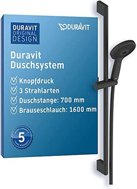 Produktbild Duravit Brauseset schwarz matt (3 Strahlarten, 14 l/min)