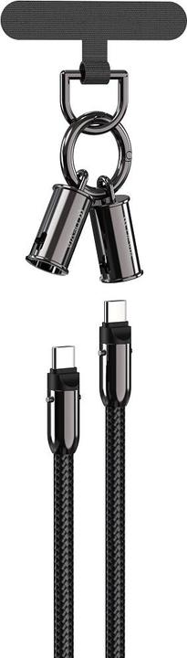 Actual product image Devia cable lanyard 2in1 PD USB-C - USB-C 1,2 m 60W black (1.20 m, 60 W)
