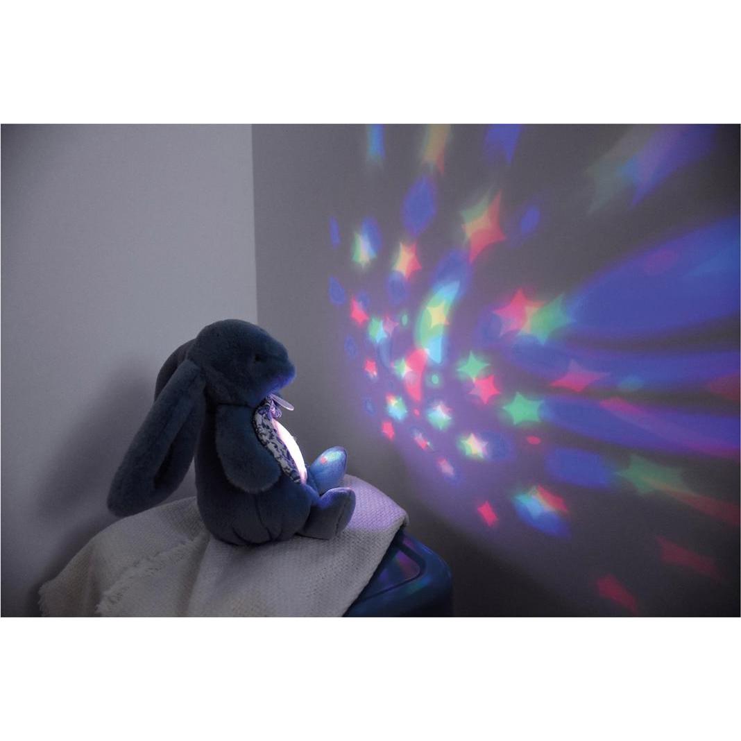 Thumbnail - Doudou et Compagnie, Nachtlicht, Nachtlicht Sterne & Musik, Hase blau 19cm