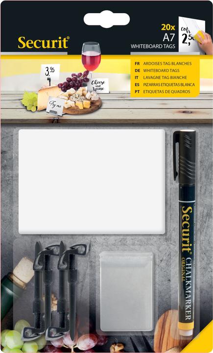 Produktbild Securit Kreidetafel weiss A7 Set à 20 Stk. (Wandtafel, 7.5 x 10.5 cm)