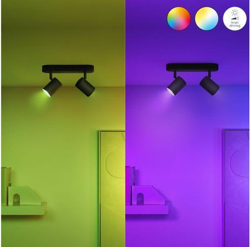 Productafbeelding WiZ Afstembaar wit en gekleurd glas (GU10, 4.70 W, 345 lm, 2 x, F)